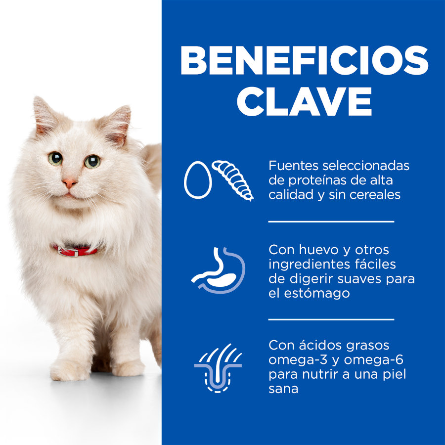 Ração hipoalergênica para gatos adultos Hill's Science Plan com ovos e insetos