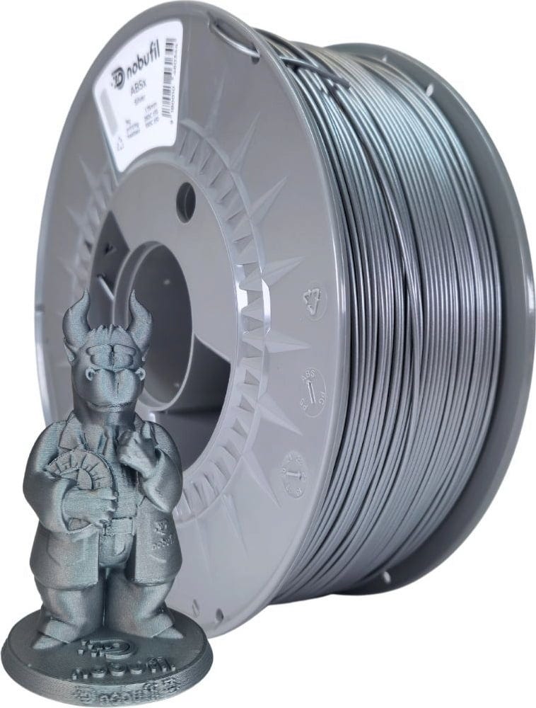 Nobufil  ABSx Silver, 1,75 mm / 1000 g    ABS Filament aus recycelten Kunststoffen