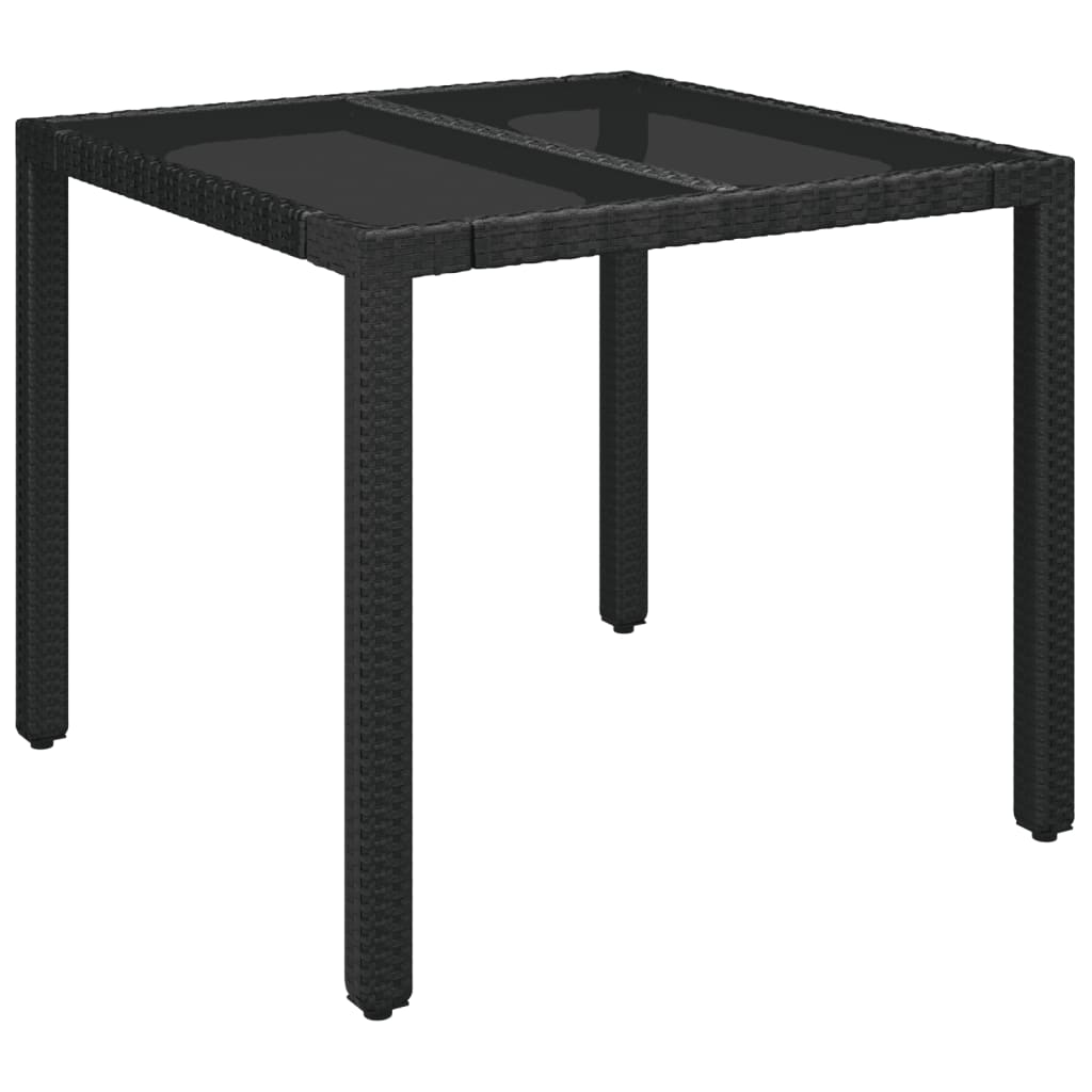 Mobilier à dîner de jardin et coussins 5 pièces noir résine tressée