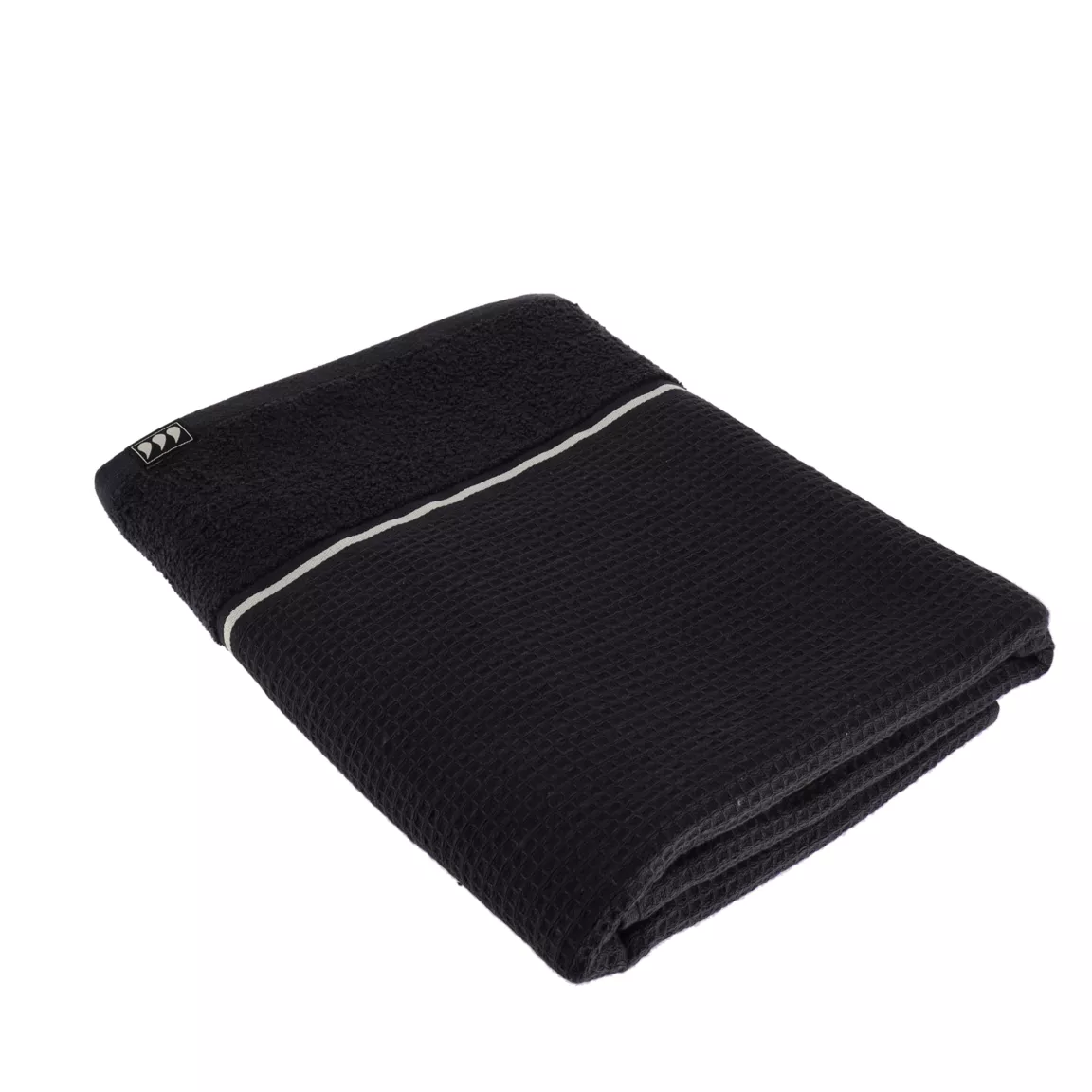 Serviette de bain coton nid d'abeille (70 x 130 cm) Japandi Noir