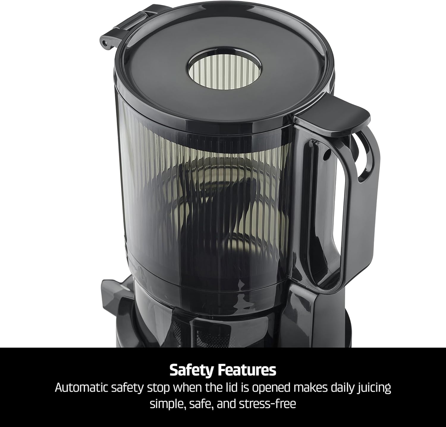 CASO Juice Fit Pro - Slow Juicer, Testsieger: Haus & Garten Test, niedrige Umdrehungszahl (40 U/min), Große Einfüllöffnung von 130 mm Ø für ganze Früchte, Schwarz