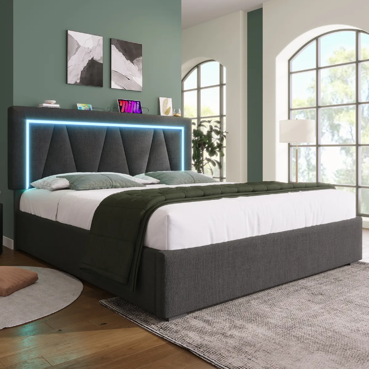 KOMHTOM Lit double Junior - Gris