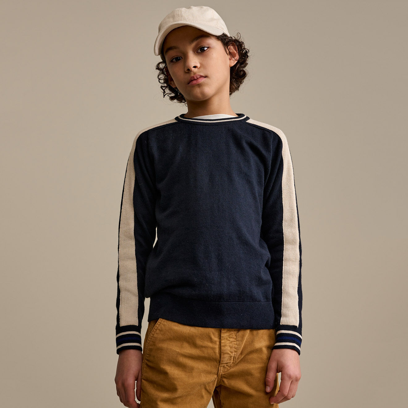 Bellerose Pull en Coton & Laine Gouboy marine