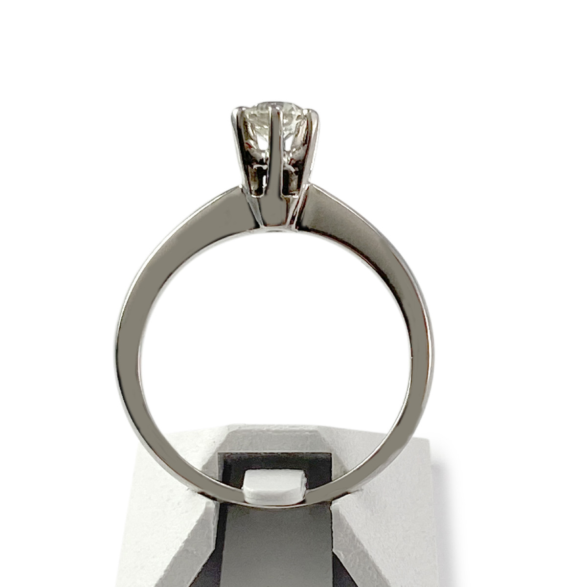 Bague solitaire d'occasion or 750 blanc diamant 0.35 carat