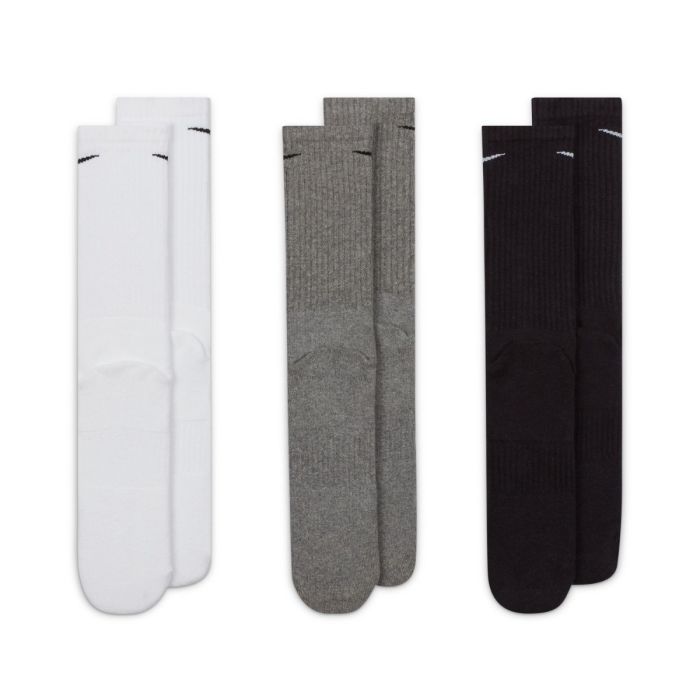 Nike Unisex Strømper Everyday Cushioned Crew Socks 3-Pack Sort
