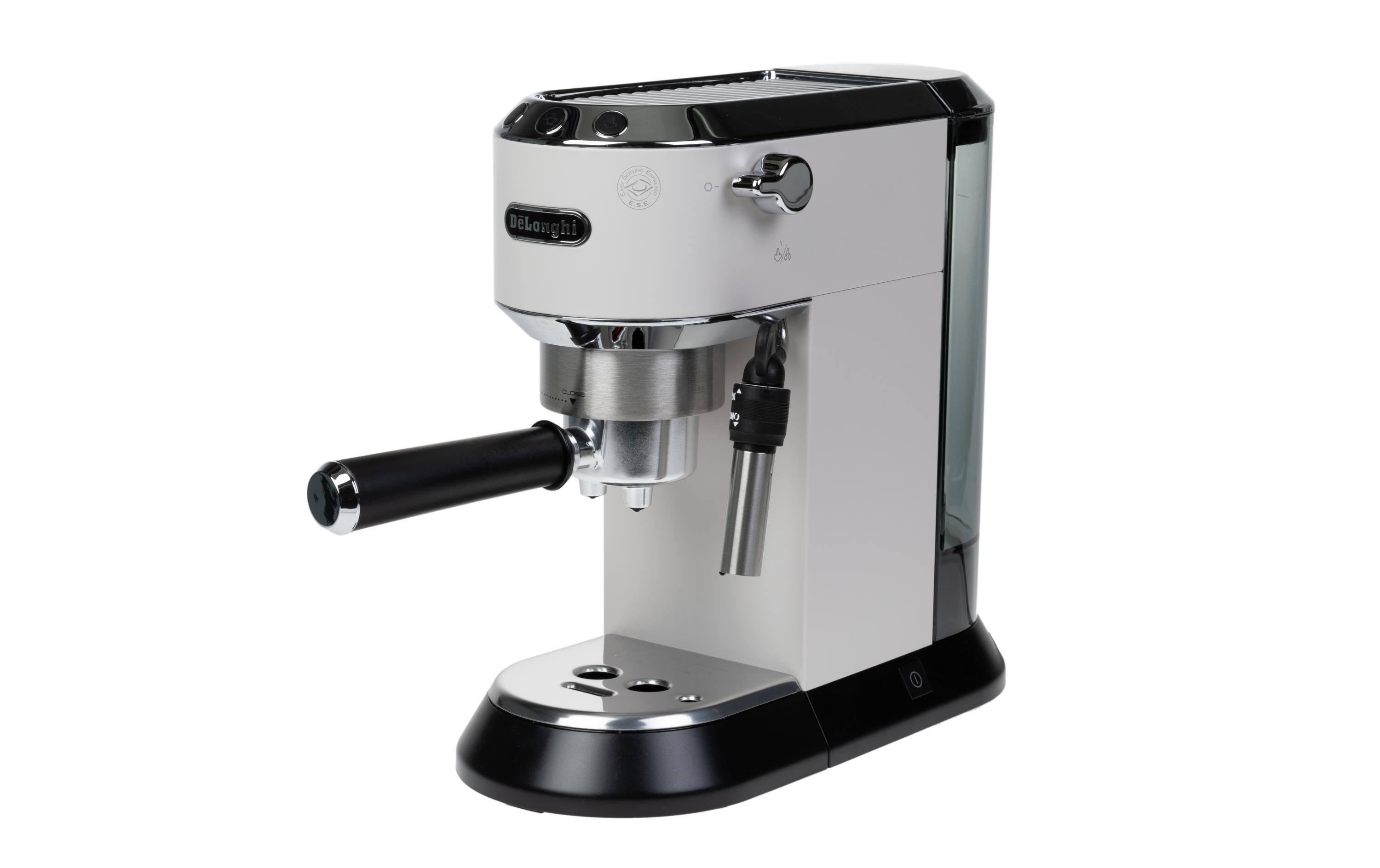 Siebträgermaschine Dedica EC 685.W Weiss<br>Kompakte Kaffeemaschine im Metallic-Look mit Siebträger
