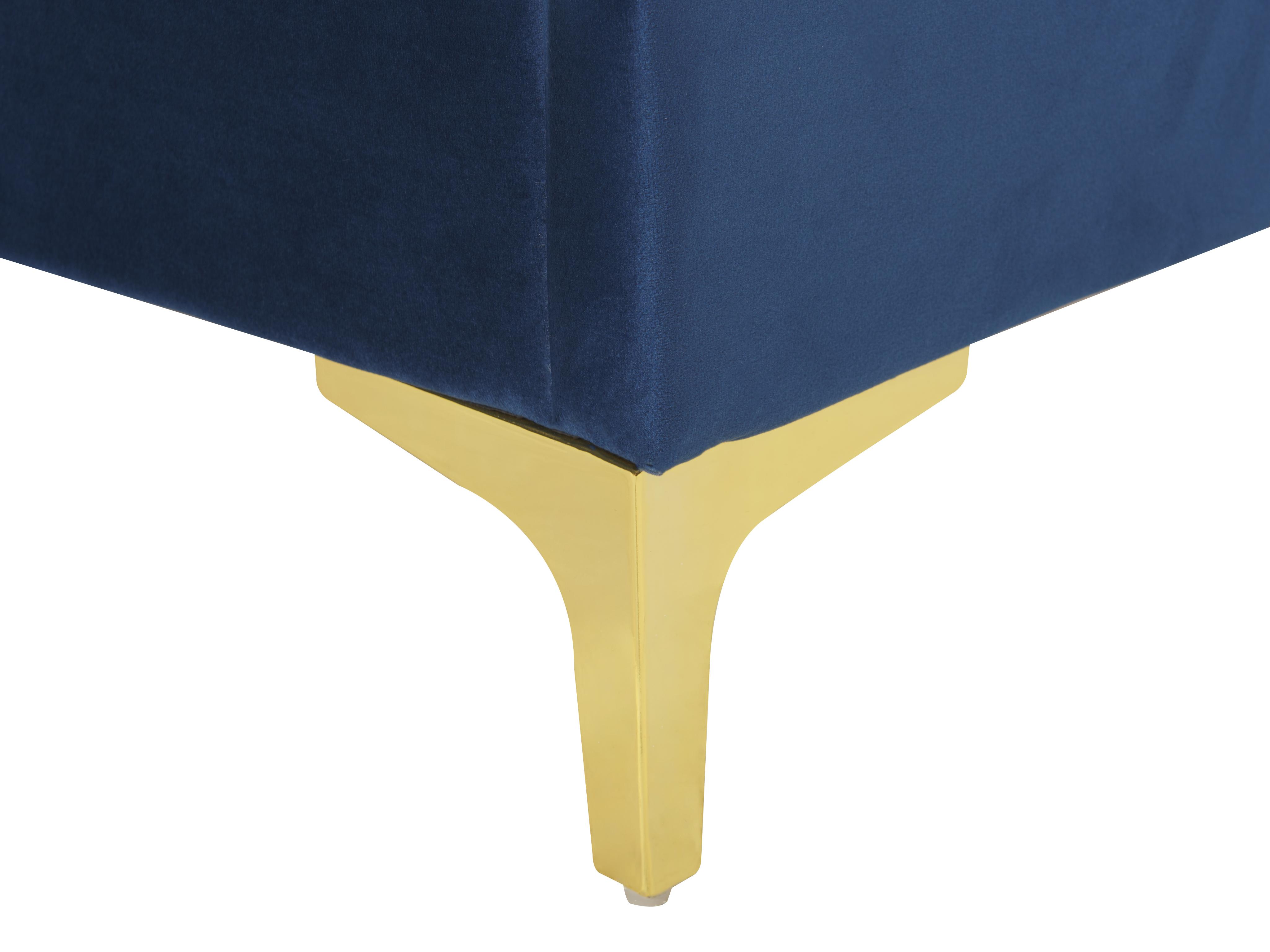 Bed Fluweel LIMOUX 180 x 200 cm Marineblauw