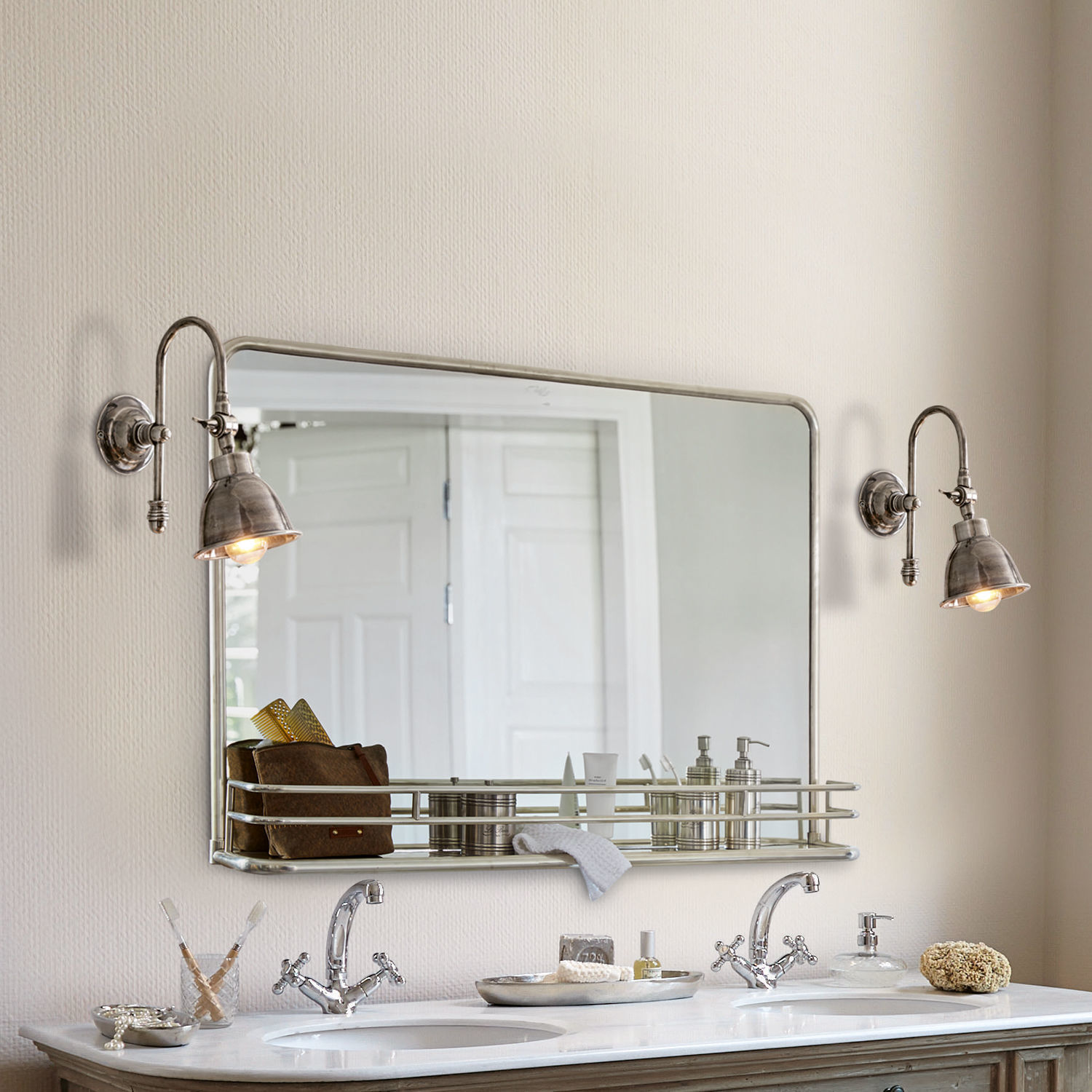 Wandlampe Gemma antiksilber