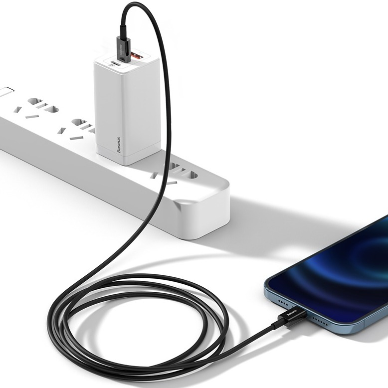 (2m) 20W USB C auf Lightning Power Delivery Ladekabel Fast Charge Datenkabel - Schwarz