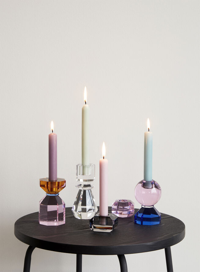 Hübsch Gem Candlestick Pink/Blue Blå/lyserød
