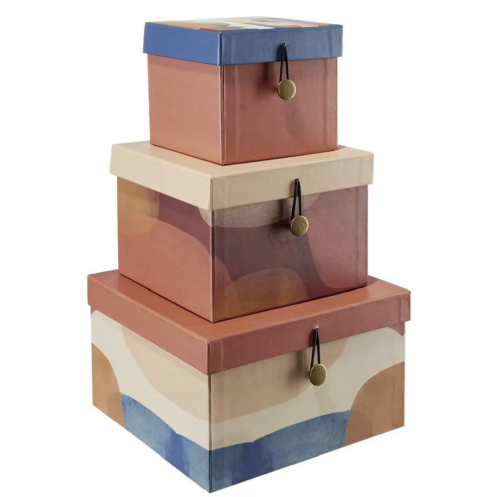 Boîte de rangement carrée déco x3