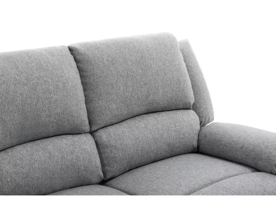 Canapé Relaxation 2 places Léo en Tissu - Gris clair - L143 x 93 x 96cm - Loungitude