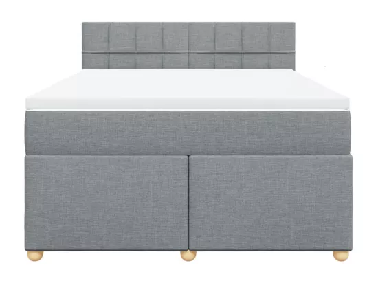 Sommier à lattes de lit avec matelas Gris clair 160x200cm Tissu