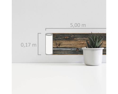 Rand 9060-14 Alleen Randen 9 zelfklevend houtlook bruin 5 m x 17,7 cm