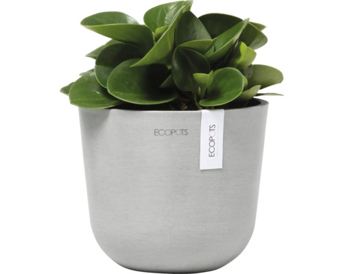 Ecopots Oslo kunststof bloempot, Ø 14,5 cm, 16 x 16 x 13,7 cm, grijswit