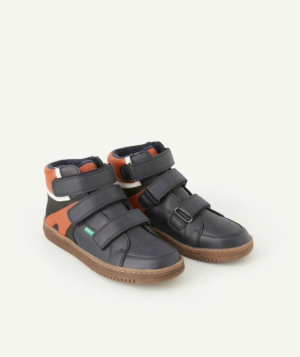 KICKERSBASKETS HAUTES LOHAN GARÇON NOIR CAMEL MARINE
