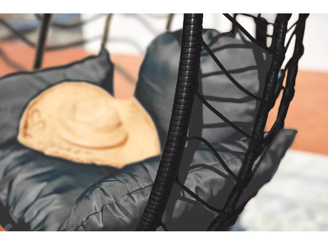 Fauteuil suspendu noir résine & Acier LIMA