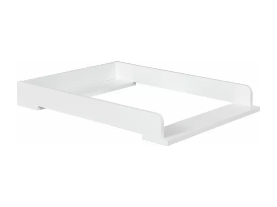 Commode à langer 3 tiroirs panneaux de fibres blanc et bois AZU