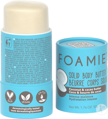 Foamie Shake Your Coconuts Beurre Corps Solide Hydratation Intense Coco Et Beurre De Cacao Stick 50g