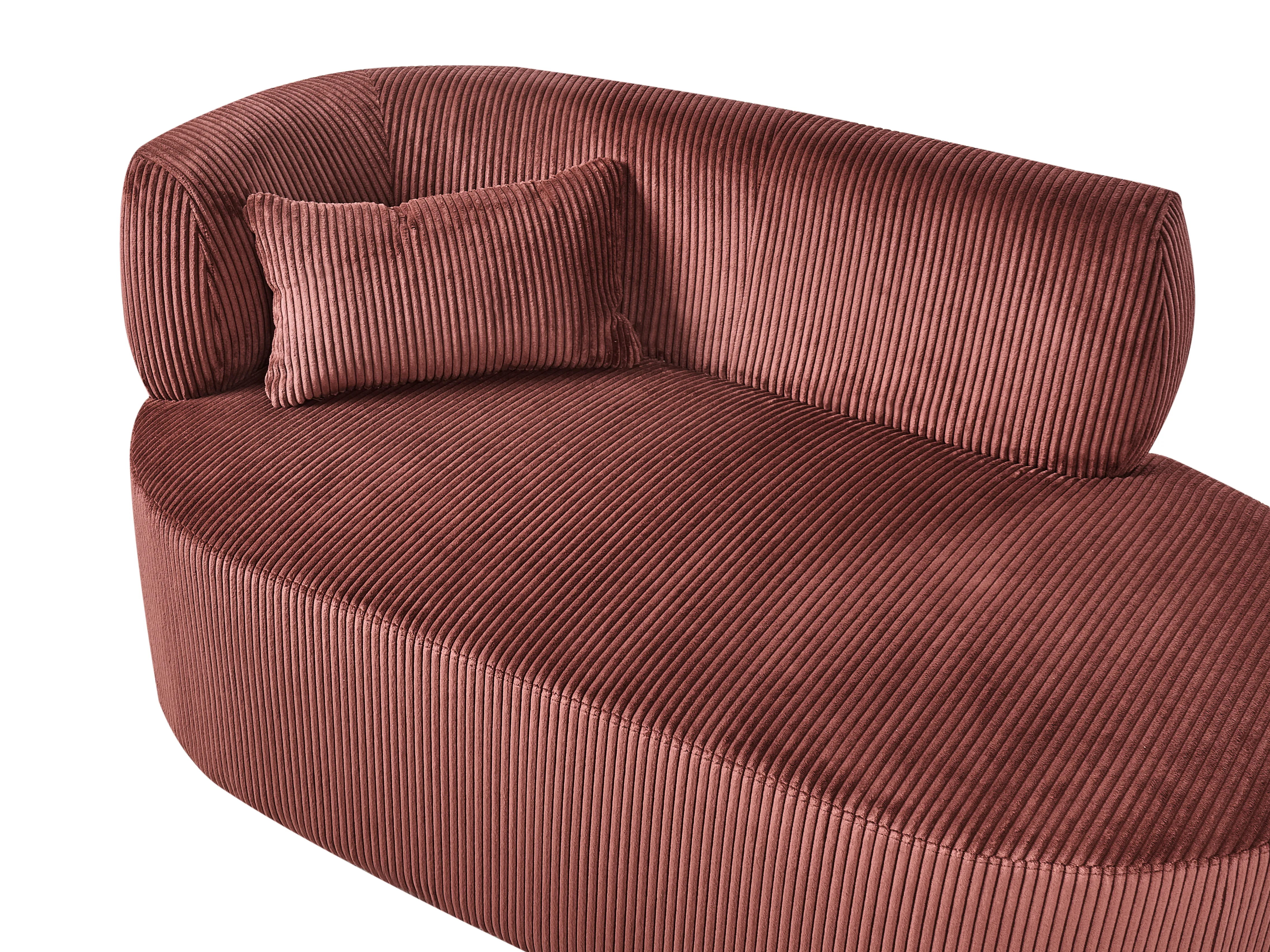 Linkszijdige chaise longue VANVEY Corduroy Rood