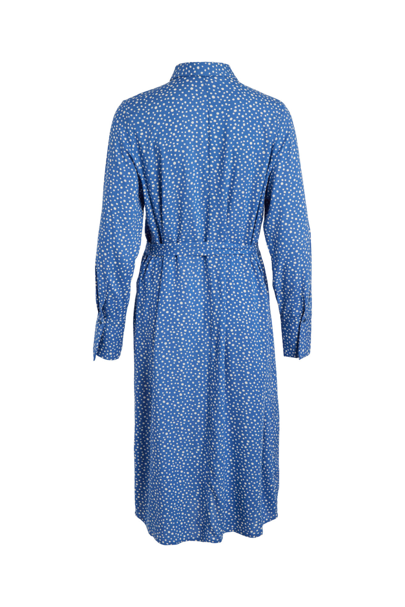 Vestido midi camisa de manga comprida - Azul
