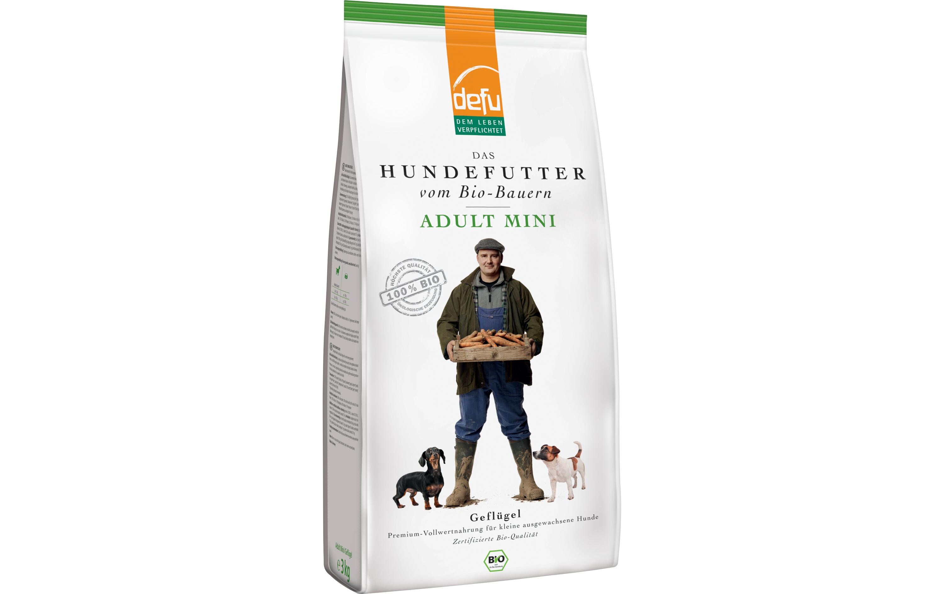 Trockenfutter Adult mini Bio Geflügel, 3 kgAlleinfuttermittel für ausgewachsene Hunde