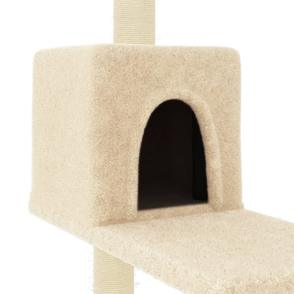 Arbre à chat avec griffoirs en sisal crème 95 cm