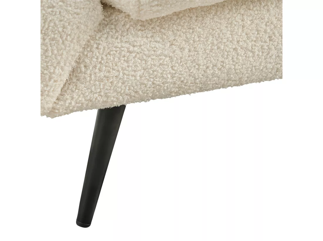 Canapé 3 places en tissu bouclé blanc LENVIK