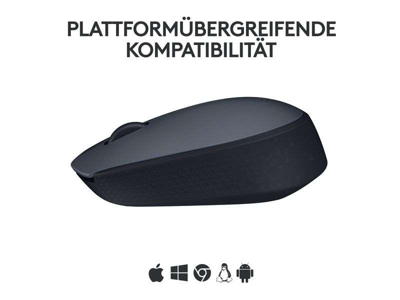 Logitech Maus M170 , kabellos Kleine 3-Tasten-Wireless-Maus für Links- & Rechtshänder mit bis zu 12 Monaten Batterielaufzeit