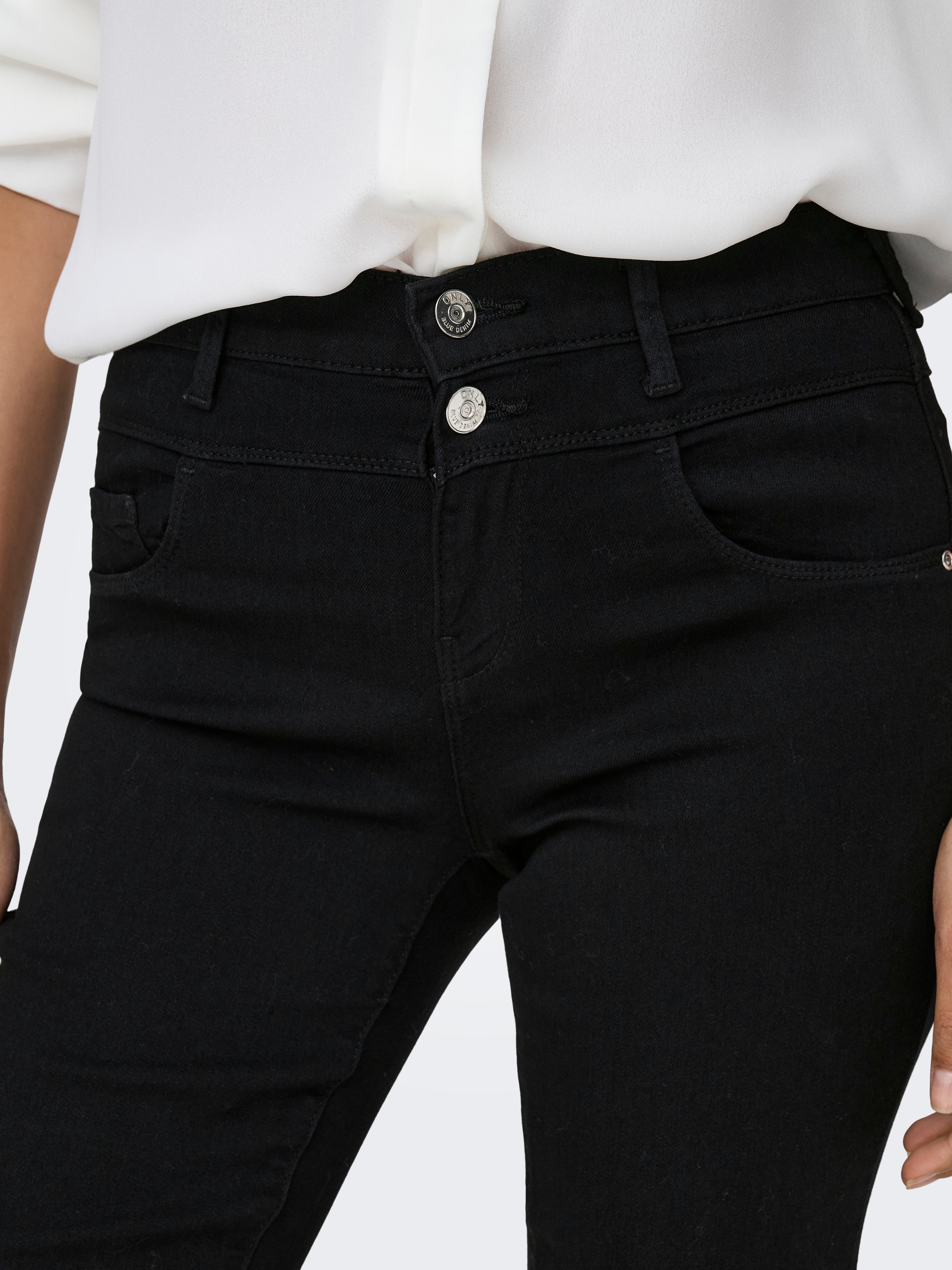 ONLRAIN Mittlere Taille Ausgestellt Jeans Washed Black
