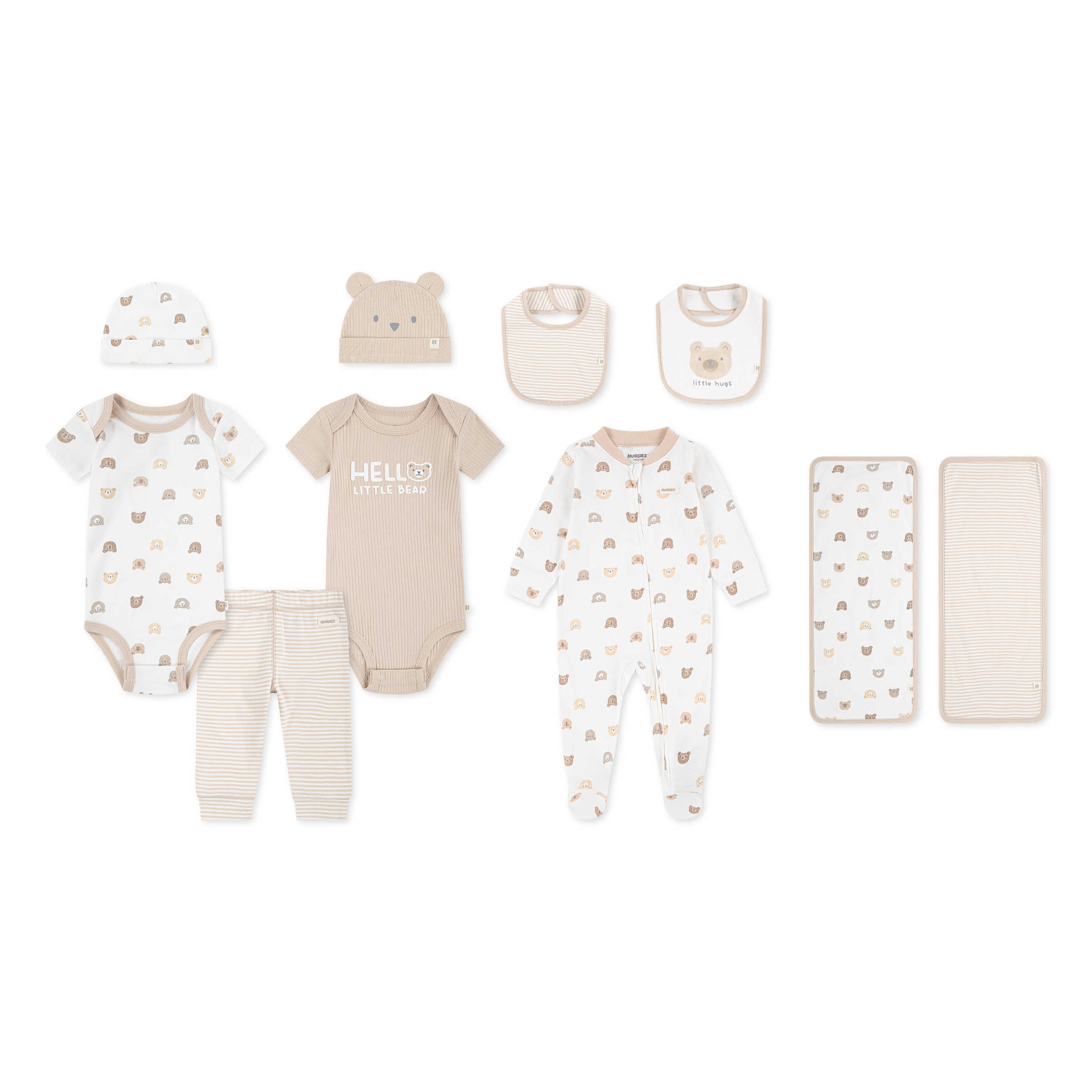 HUGGIES babywear Neugeborenen-Geschenkset »HGHN 10PC GIFT BOX SET«, 10 Stk. mit Bärchenmotiven