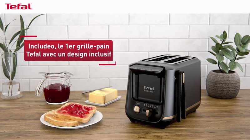 Grille-pain  Includeo 2 fentes extra-larges, utilisation facile