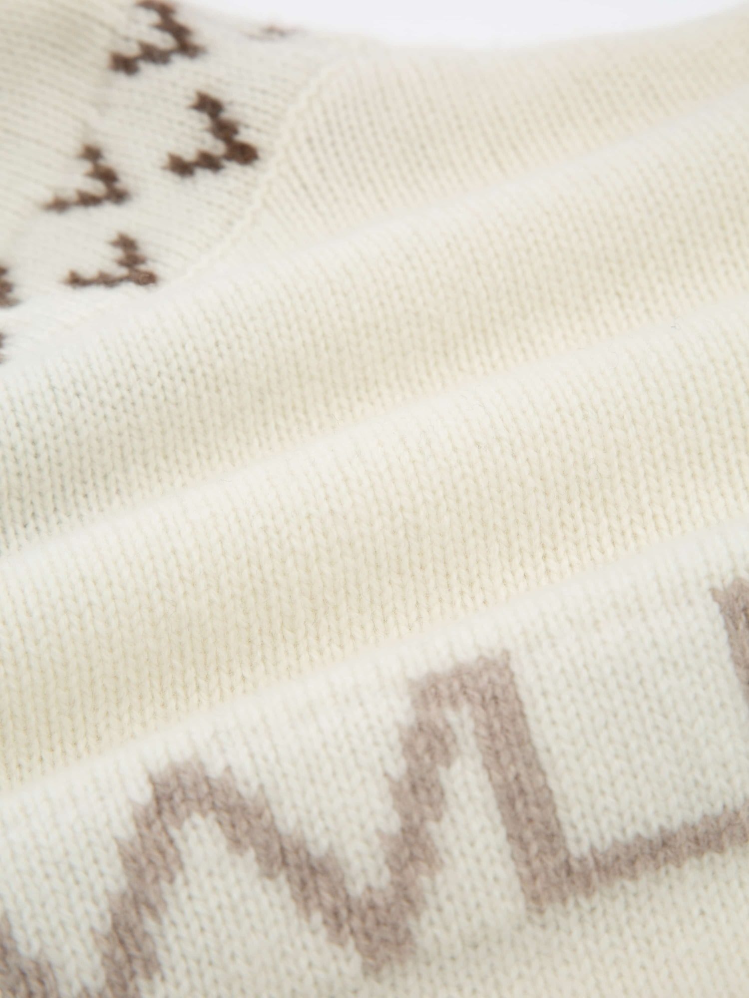 Veslepiggen Jacquard Strikkegenser Dame Beige