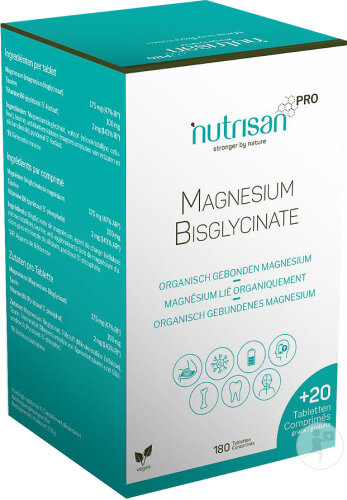 NustrisanPro Magnésium Bisglycinate 180 + 20 Comprimés