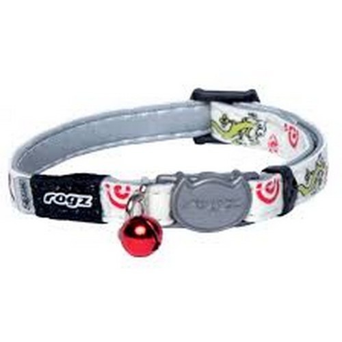 Coleira para gato Glowcat com estampa de lagartixa colorida