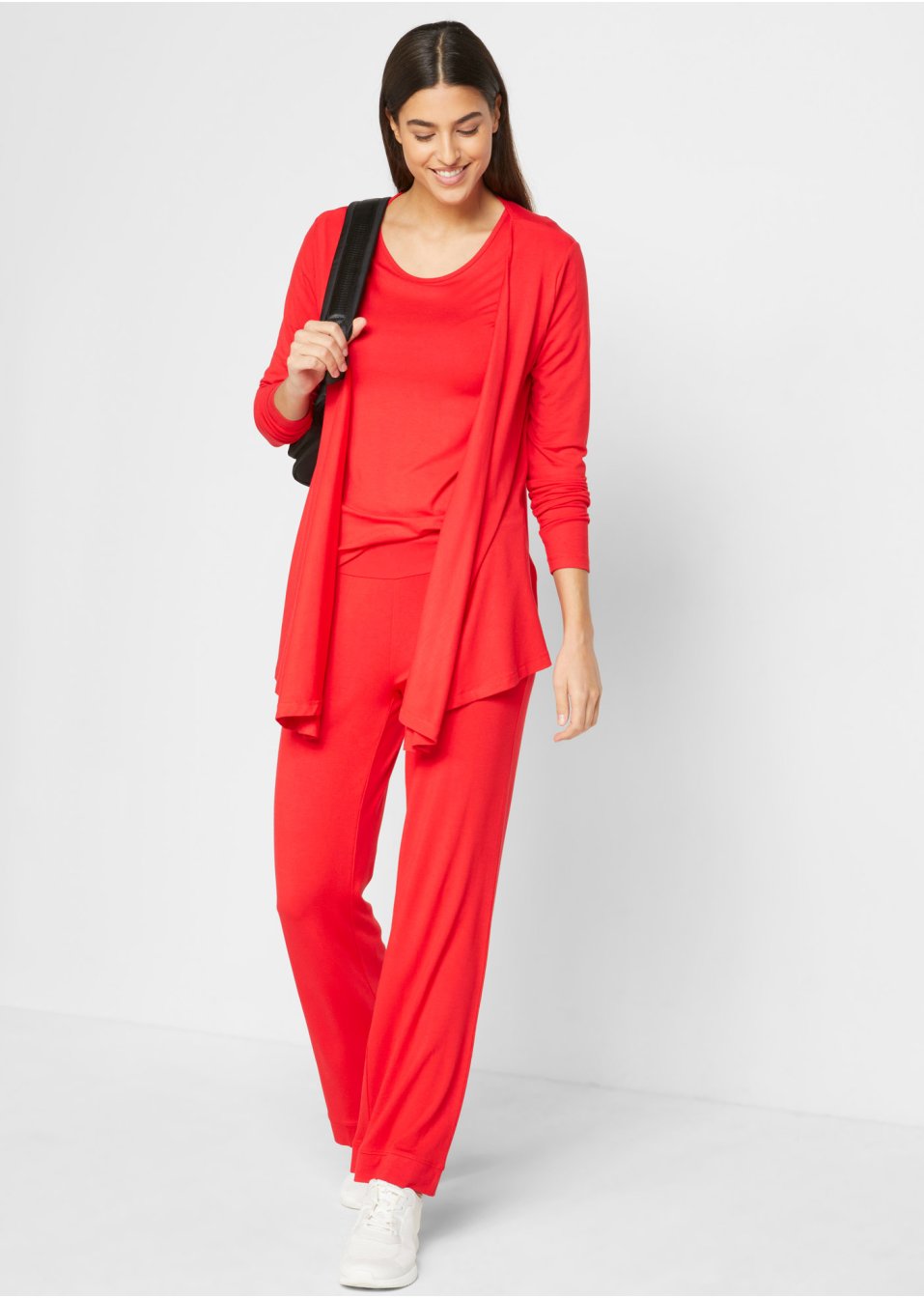 T-shirt, gilet et pantalon (Ens. 3 pces.) avec viscose