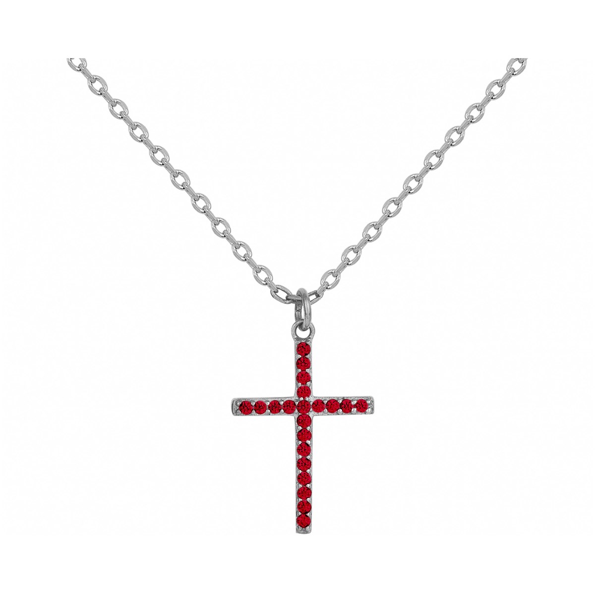 Collier en Argent avec spinelle rouge rubis