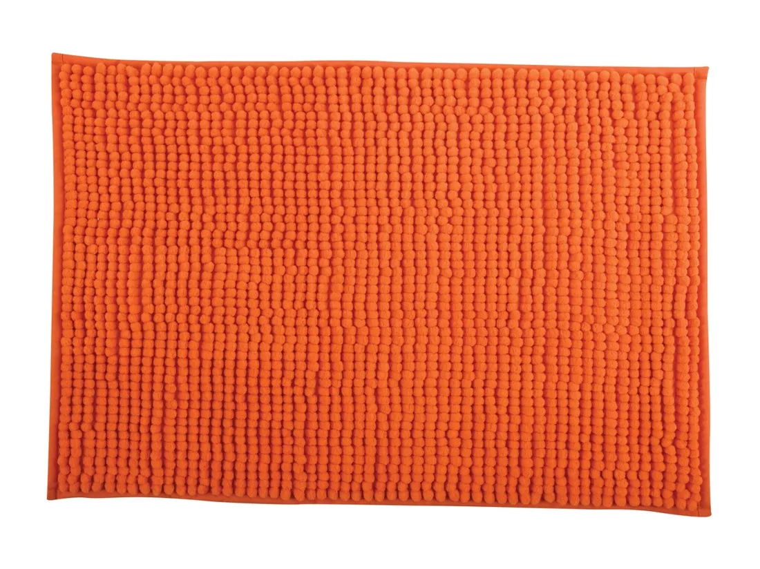 MSV Microfibre Not-Slip Bathroom Carpet in Orange Couleur 40 x 60 cm