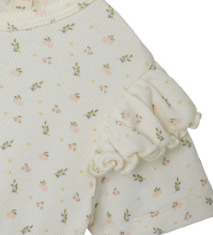 Lil' Atelier Kleid - Rib - NmfGago - Coconut Milch m. Blumen