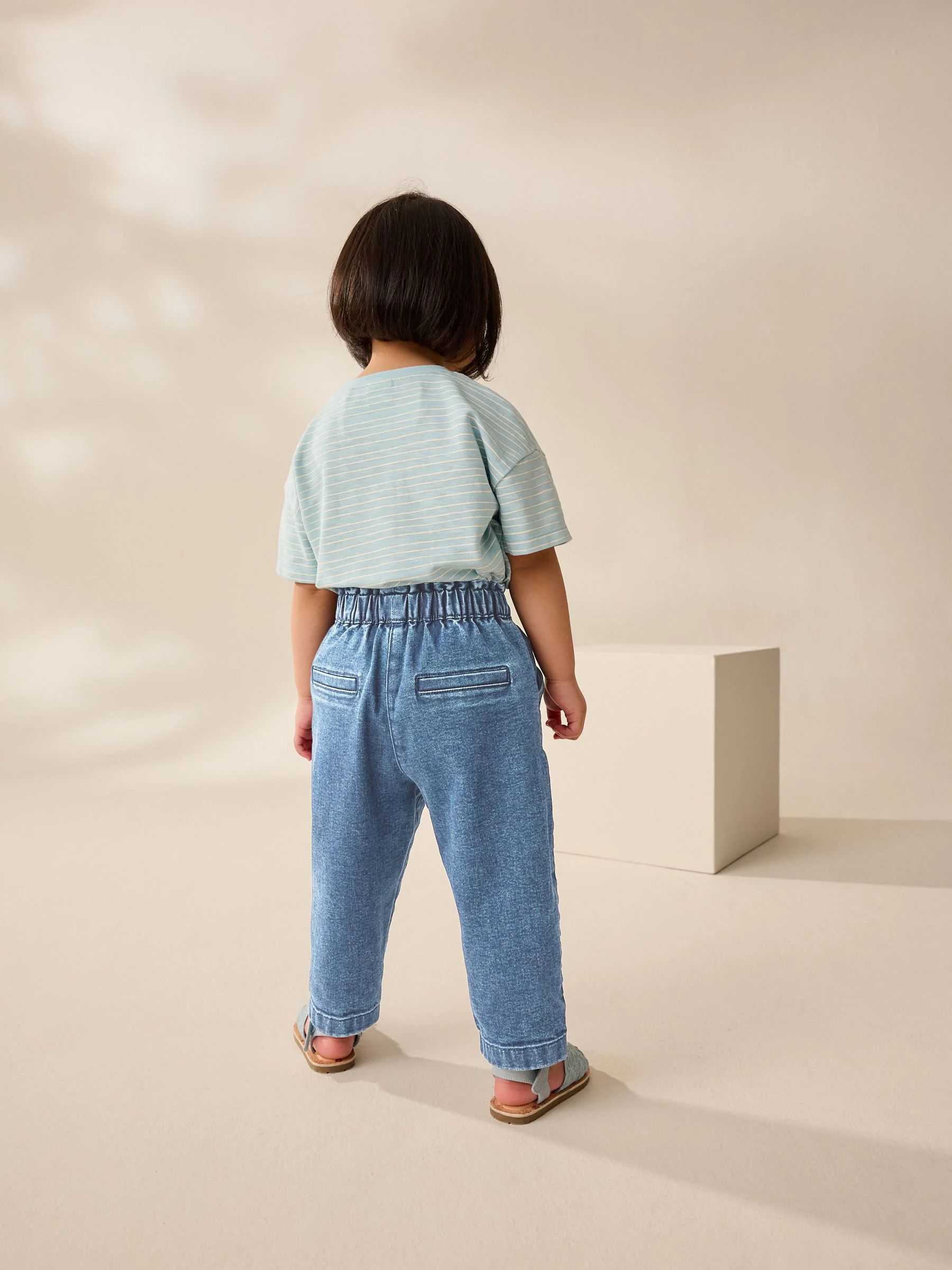 Light wash - Jeans met gestrikte taille (3 mnd-7 jr)