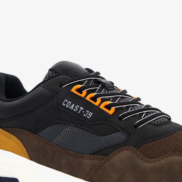 Blue Box heren sneakers met okergele details