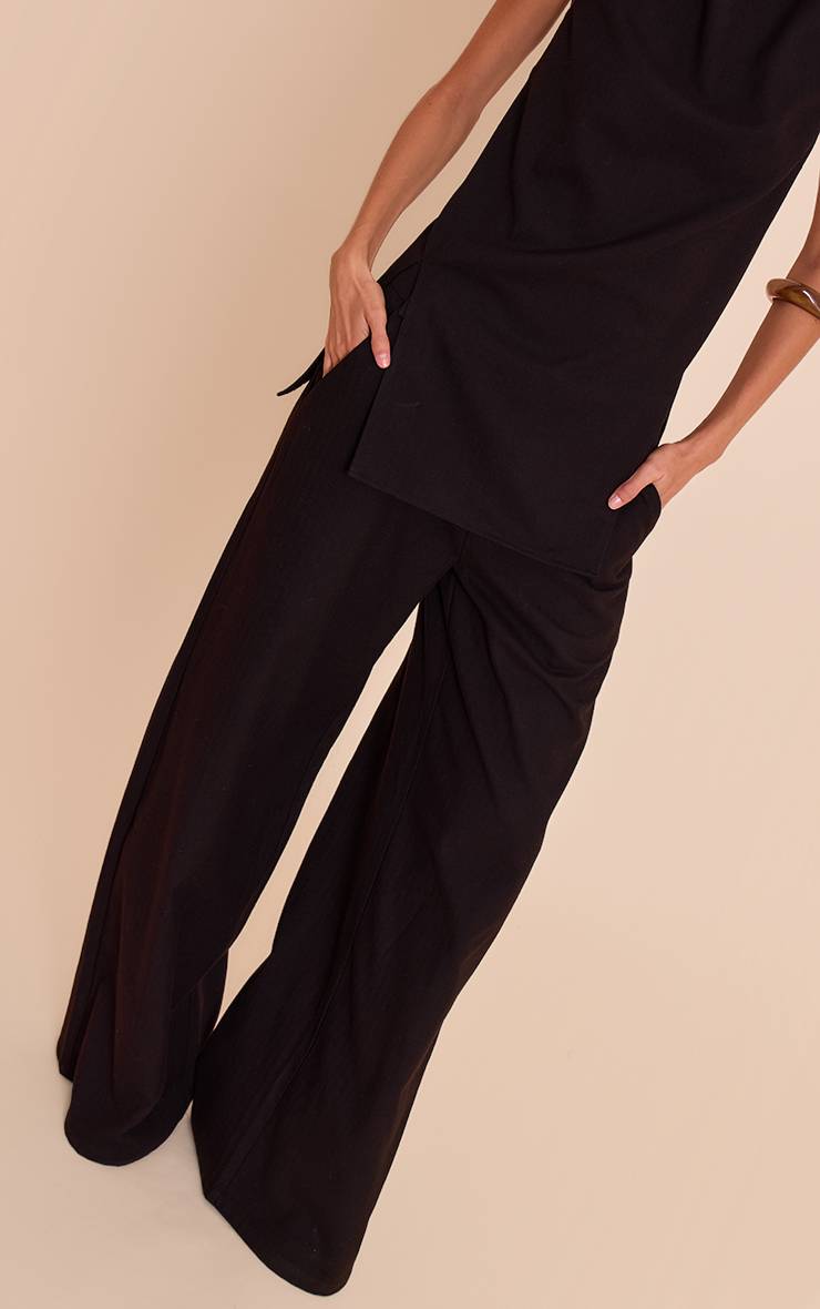Noir Pantalon Tailleur Large