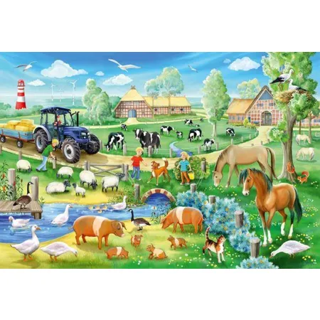 Schmidt Spiele KinderPuzzle - Teile Bauernhof, 3x48 Teile
