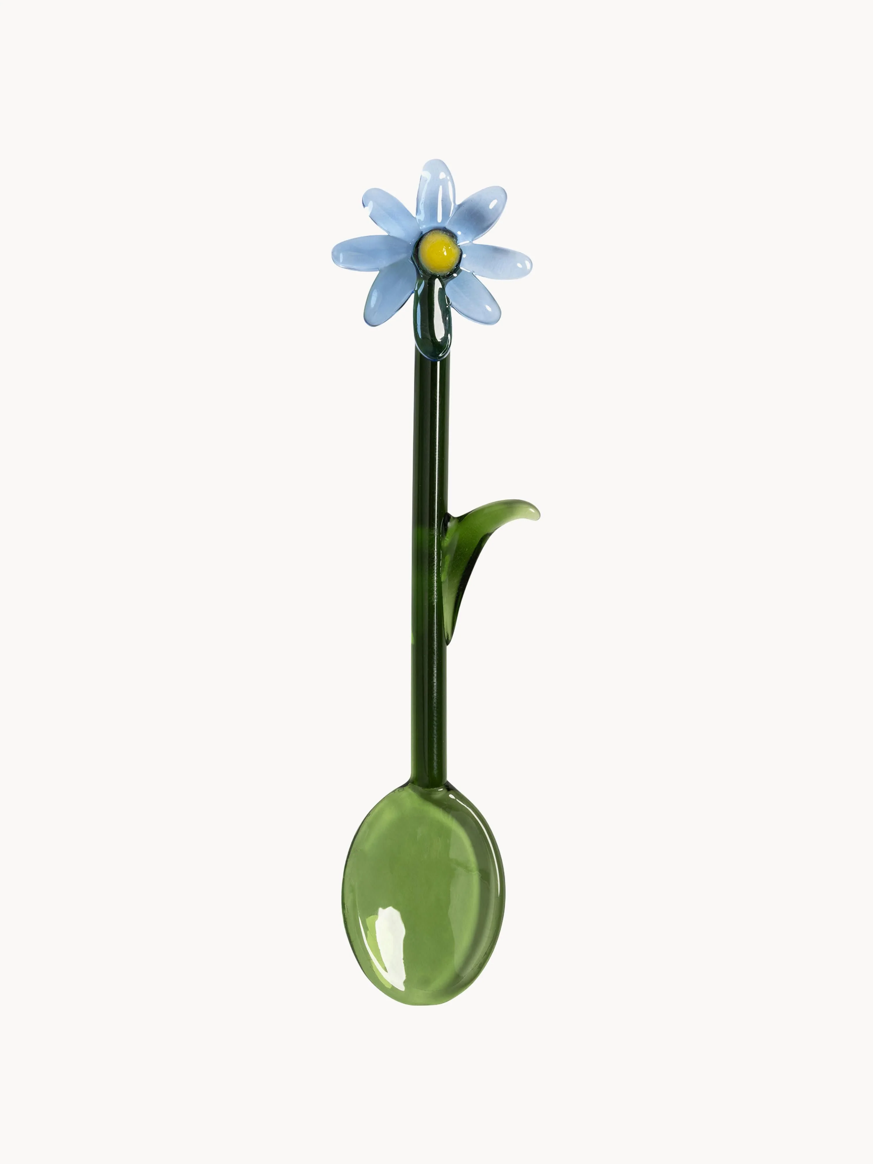 Handgemaakte lepels Flora van borosilicaatglas, 2 stuks