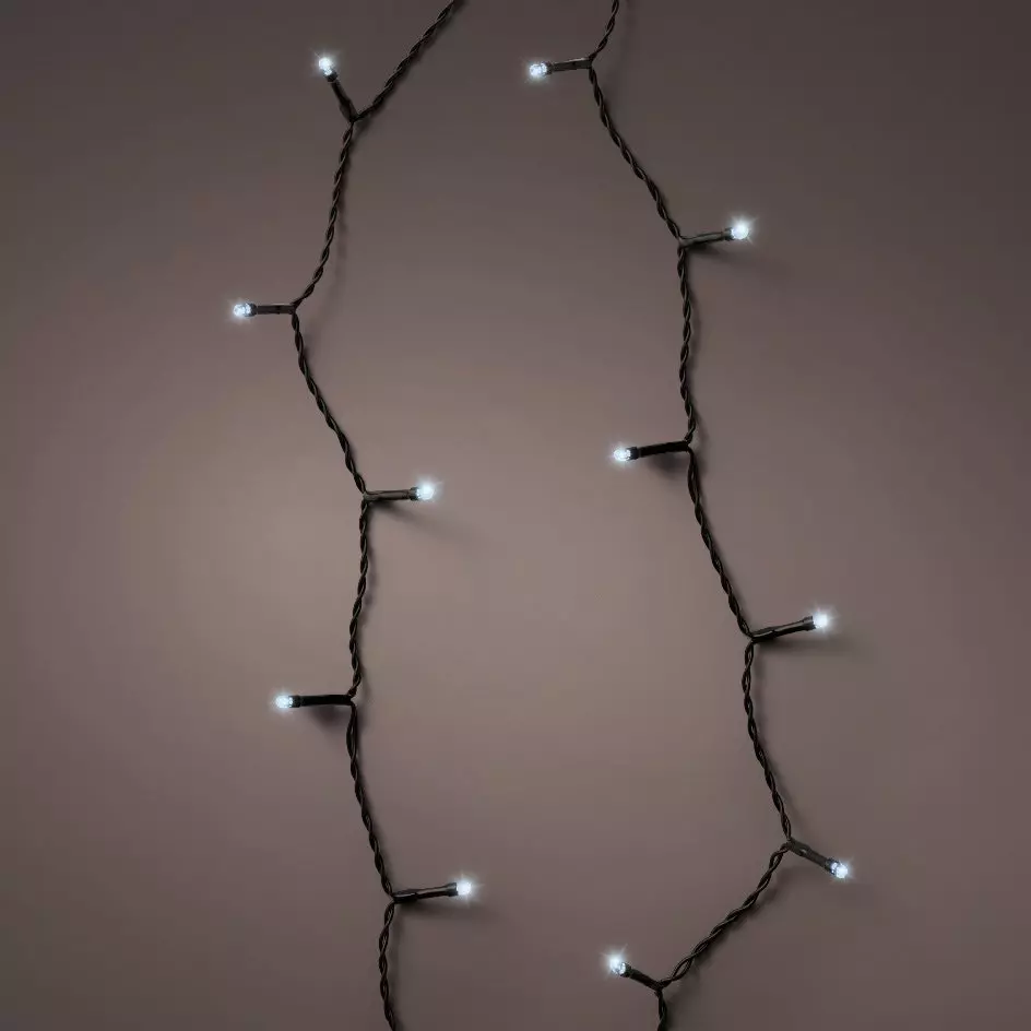 Guirlande lumineuse à piles 1,70 m 24 LED câble noir Durawise Blanc froid