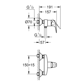 Grohe douchekraan Quickfix Start Flow chroom 15 cm