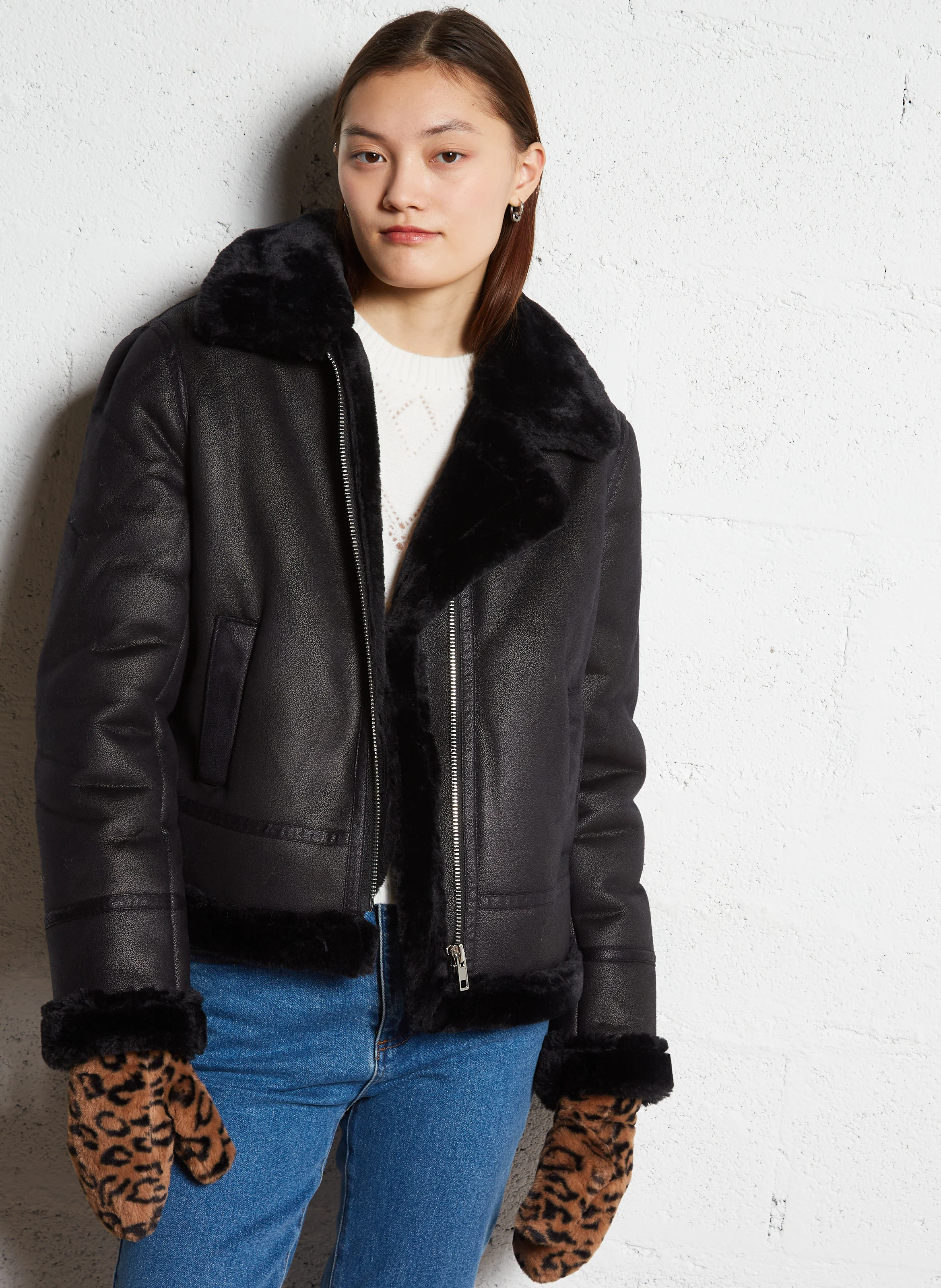 MALVINO - Manteau court col classique | Noir