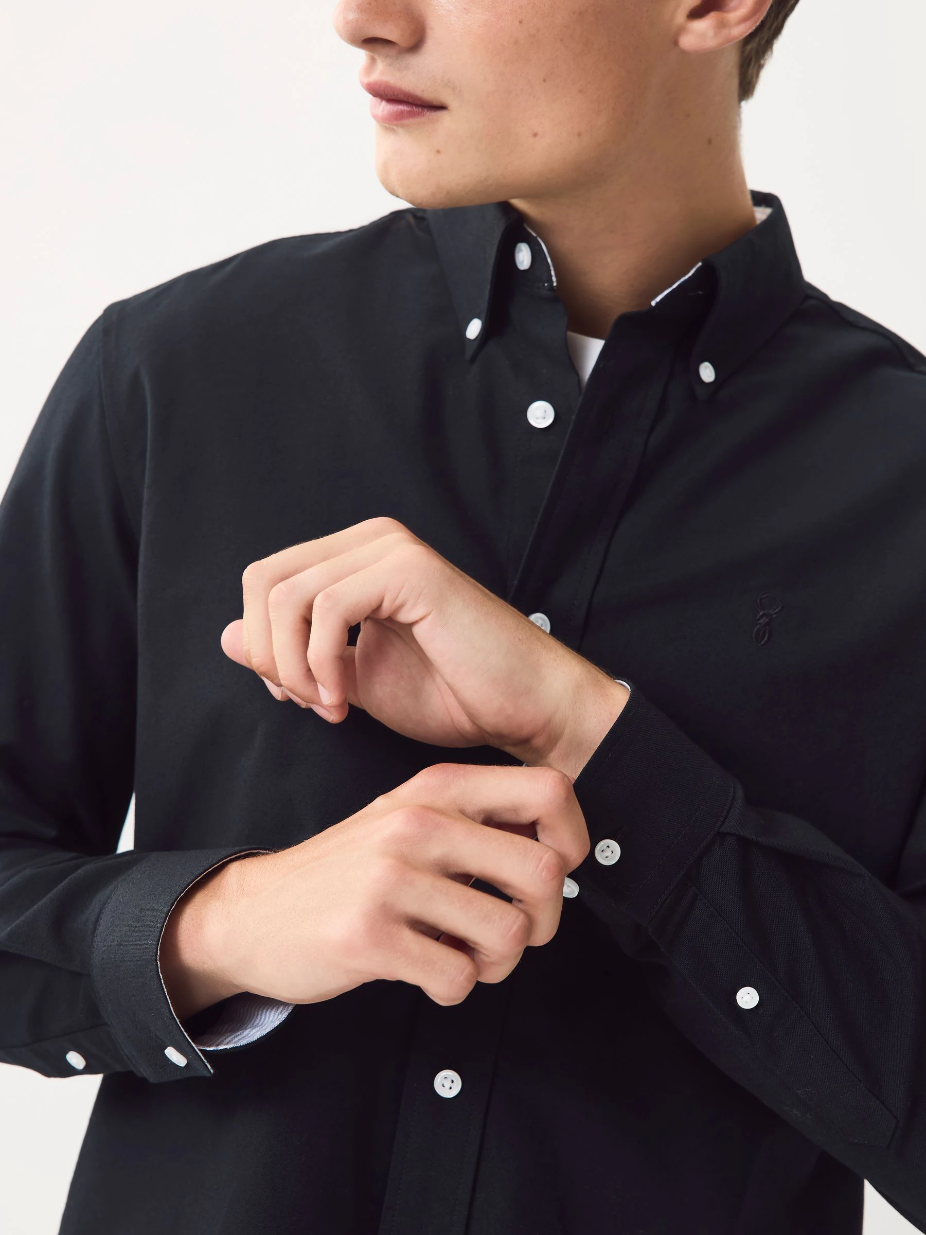Roestbruin - Slim Fit - Oxford-hemd met lange mouwen