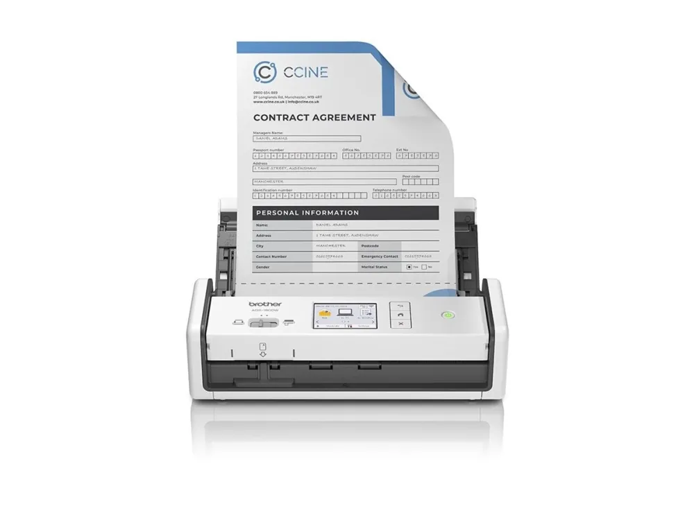 Brother ADS-1800W - Dokumentscanner - Dual CIS - Duplex - A4 - 600 dpi x 600 dpi - op til 30 ppm (mono) / op til 30 ppm (farve) - ADF (20 ark) - Wi-Fi(n), USB 2.0 (Host), USB-C 3.2 Gen 1