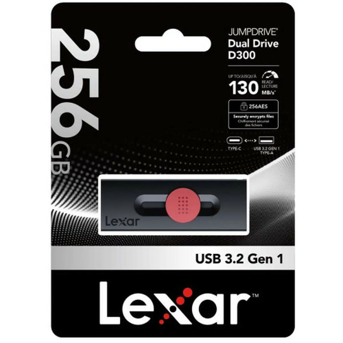 LEXAR Clé USB DUAL Noir 256 GB